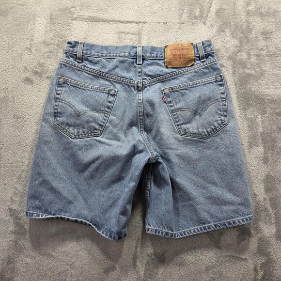 Levis 550 Shorts Mens 33 Relaxed Fit Bermuda Cutoff Denim Jean Vintage Style - Picture 1 of 9